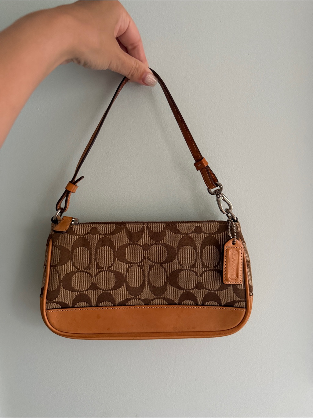 Coach Brown Signature Canvas Shoulder Bag Y2k Year 2004